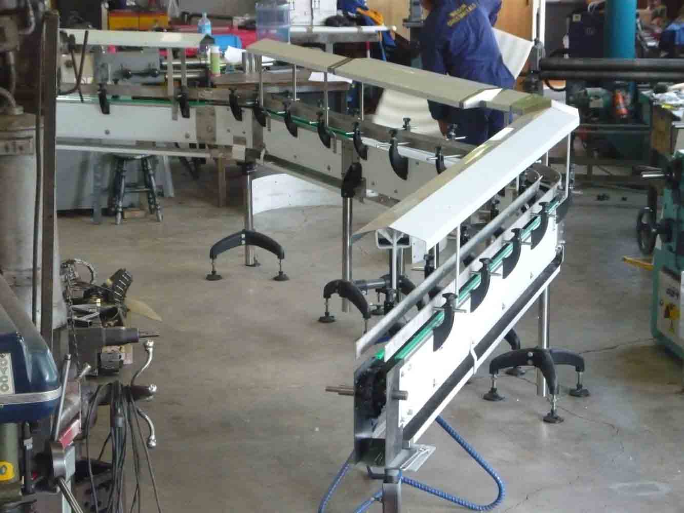 Custom product handling conveyor under construction in the WSL workshop