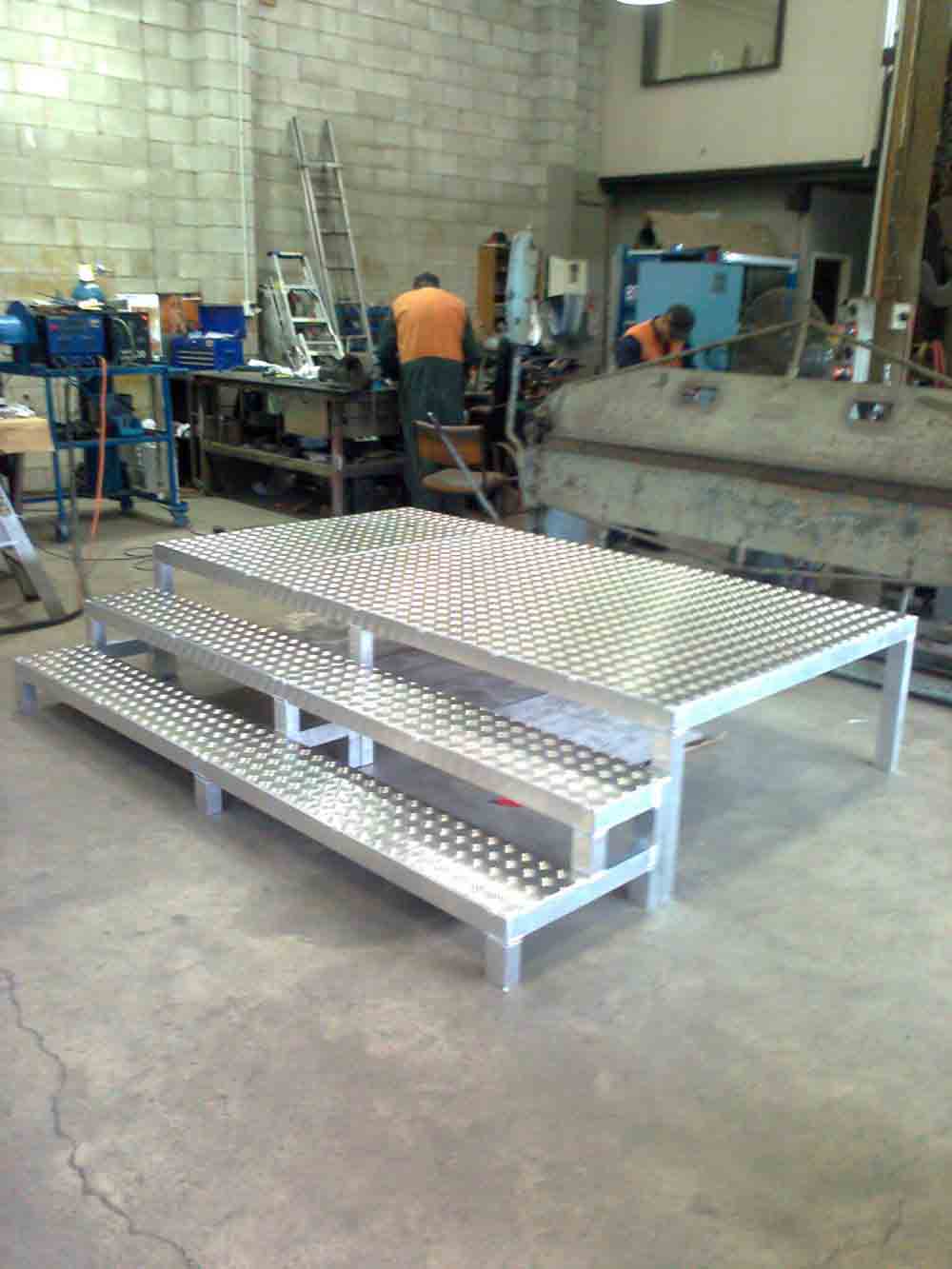 Aluminium industrial work platform being fabricated