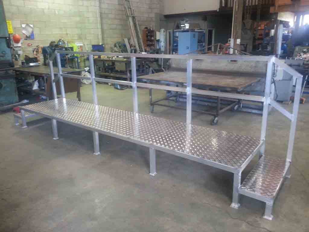 Fabricated industrial operator platform and access steps